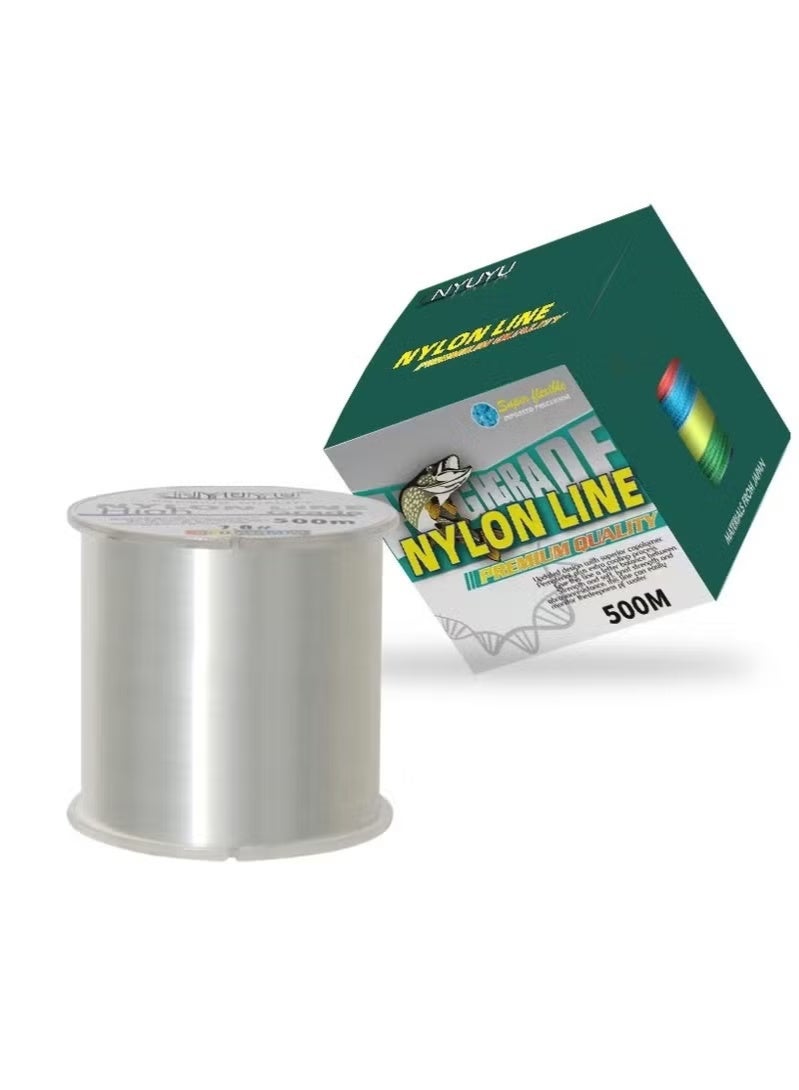 NYLON LINE 500m High-Strength Nylon Fishing Line - Abrasion-Resistant, Fast Water Cutting, Low Memory, No Tangling Under Heavy Pull, Universal for Saltwater & Freshwater Fishing, Also Ideal as Kite String/DIY Beading Thread - Image 1